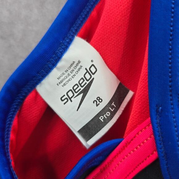 Speedo Black Pink Cut Out One Piece Swimsuit Leotard Pro LT Girls 28 - Picture 7 of 7